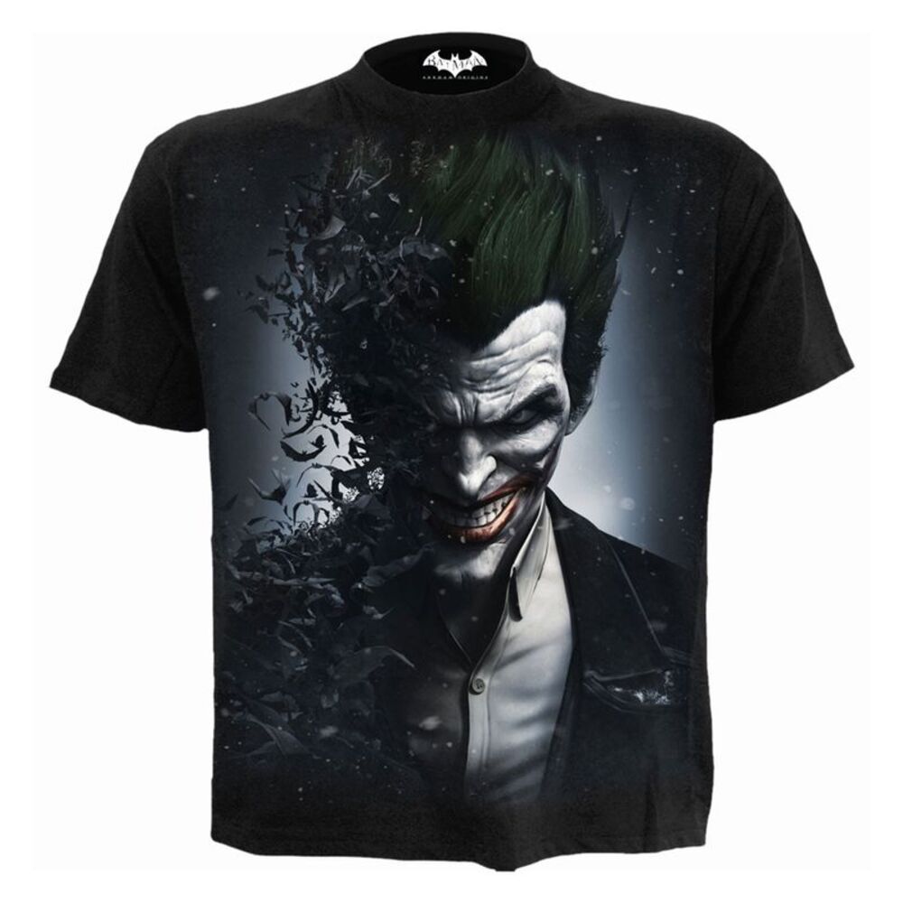 DC Comics Unisex Adult Batman & Joker Back Print T-Shirt / Black